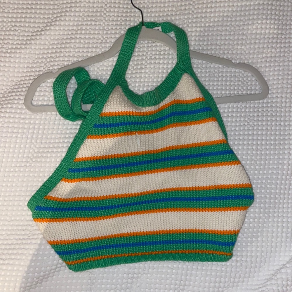 Zara knit cropped halter top